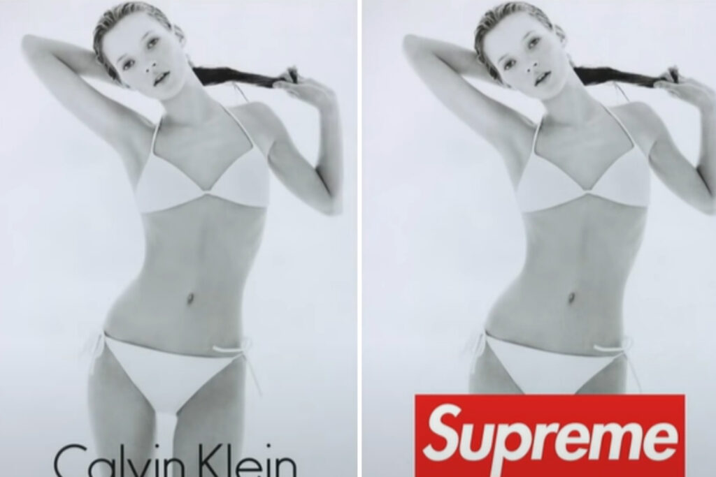Calvin Klein filed suit against Supreme for putting box logo stickers on their 1994 Kate Moss ads - complex